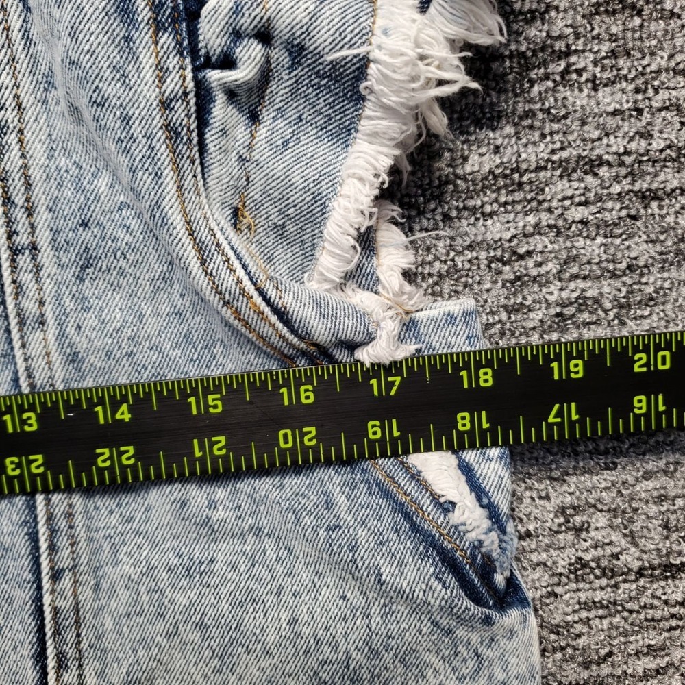 Blue B Denim Vest Women Small Light Wash Ruffle Frayed Acid Wash Jean Sleeveless - Picture 8 of 12